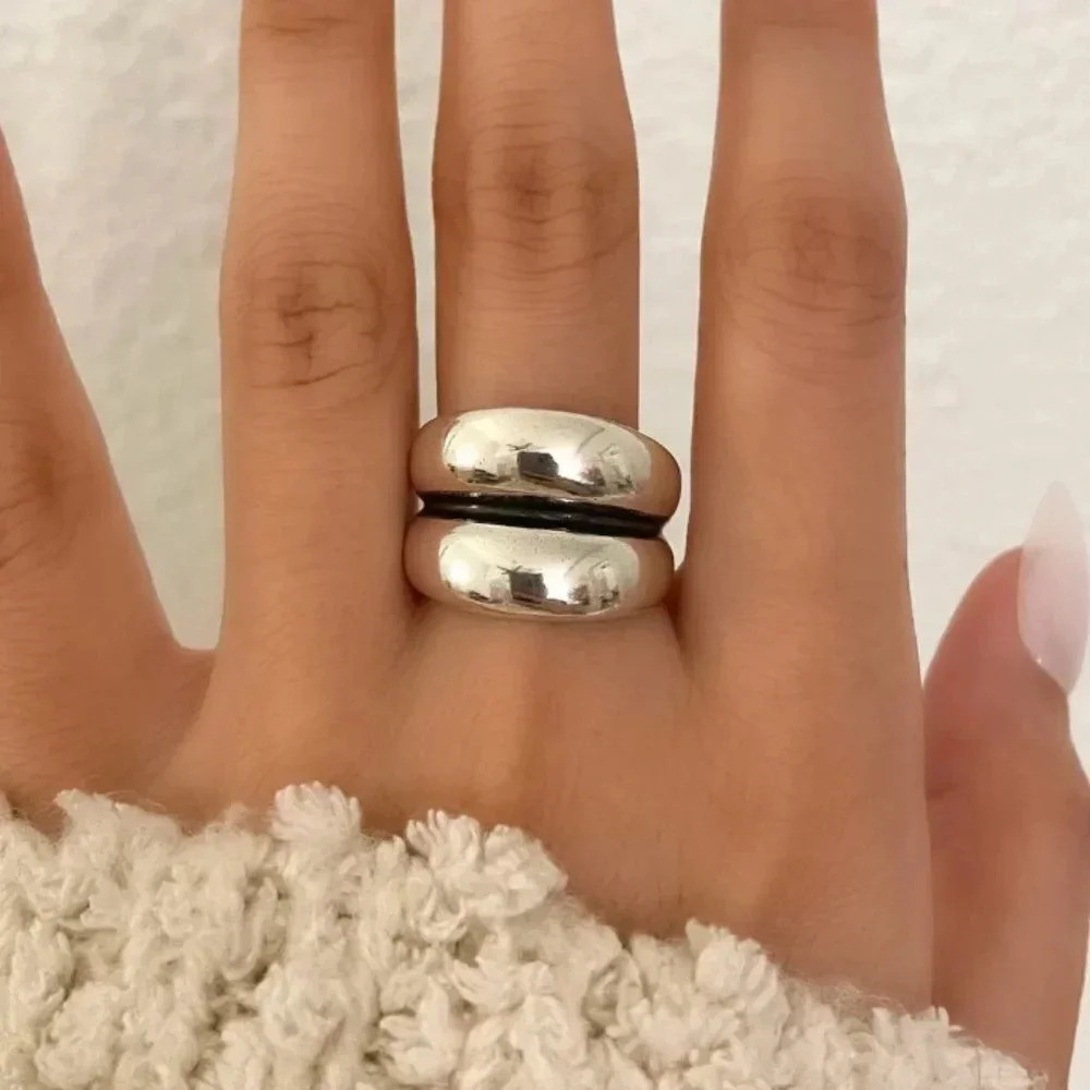 925 Sterling Silver Chunky Ring Thick Dome Ring Silver Statement Ring Bold Ring